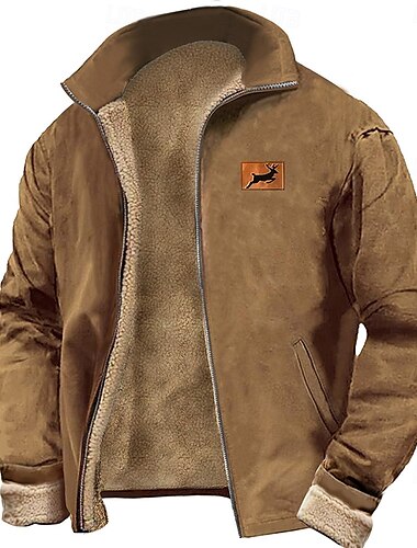  Hombre Venados Sudadera Sudadera Camisa de entrenamiento Escote Chino Moda Casual Print Viaje Ropa de calle Cerrar Otoño Invierno