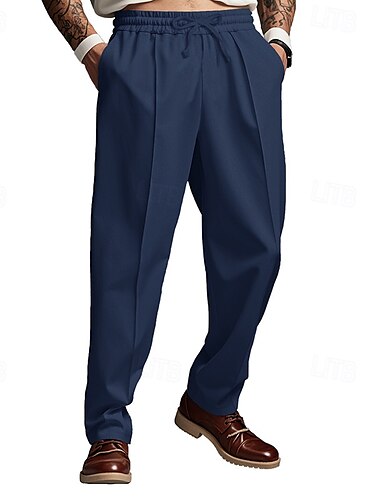  Herren Jogginghose Trainingshose Hose Hosen Freizeithose Faltenhose Tasche Kordelzug Elastische Taille Glatt Komfort Weich In voller Länge Sports Outdoor Geschäft Täglich Modisch Strassenmode Schwarz