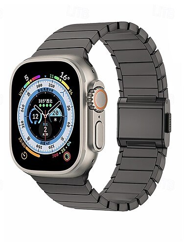  Solo-Loop Kompatibel mit Apple Watch Armband 42mm 44mm 45 mm 49mm Luxus Edelstahl Ersatzarmband für iwatch Ultra 2