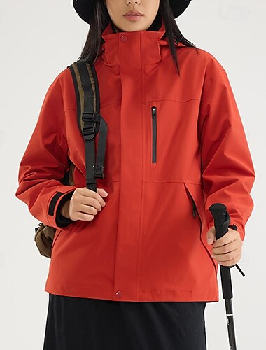  Herren Damen Soft Shell Jacke Wanderjacke Winter Draussen warm Windundurchlässig Wasserdicht 3-in-1-Jacke Winterjacken Leichte Jacke Reisen Schwarz Weiß Elfenbein Gelb Rosa