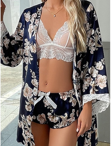  Dam Sexiga underkläder Sexiga kroppar Behå NätNightwearPolyester Solid färg Vit Marinblå Brun Vår & sommar Höst vinter