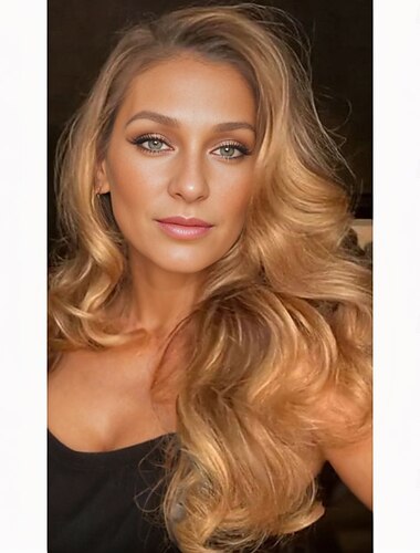  blake lively inspired περούκες συνθετική περούκα body wave ασύμμετρη περούκα μακριά καστανά συνθετικά μαλλιά γυναικείο μοντέρνο σχέδιο απαλό φυσικό καφέ