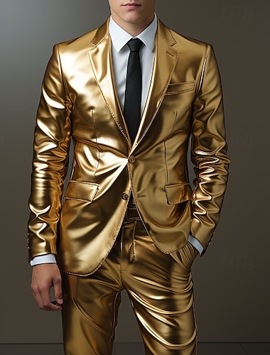  Metálico Disco Años 80 Pantalones Accesorios Trajes Disco Color sólido Hombre Mascarada Evento / Fiesta Desfile del orgullo Mes del Orgullo Adulto Disfraz