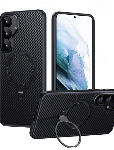  Telefon Etui til Samsung Galaxy S24 S24 Ultra Plus S23 S23 Ultra S25 Ultra Bagcover med Stativholder Magnetisk Support Trådløs Opladning Retro TPU PC