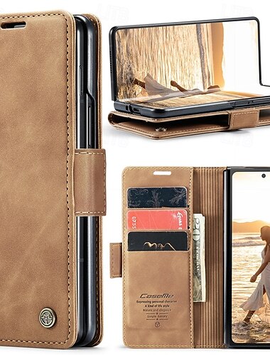  telefon Etui Til Samsung Galaxy Z-brett 7 Z Brett 6 Z Fold 5 Z Fold 4 Flip deksel med stativ Magnetisk Kortspor Kontor / Bedrift TPU PU lær