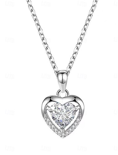  Halskette aus Titanstahl für Damen, modisch, niedlich, klassisch, Herz, schöne Halskette in Herzform als Geschenk zum Valentinstag und Geburtstag