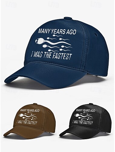  boné de beisebol engraçado estampado com a frase "muitos anos atrás eu era o mais rápido", chapéu de pai ajustável para homens e mulheres, perfeito para uso casual, presentes engraçados e festas