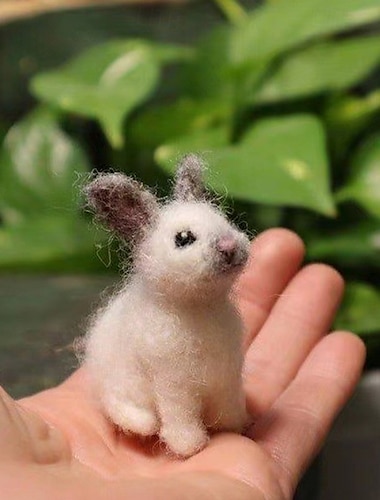  accessoires de poupée waldorf en laine douce faite à la main bébé lapin fille accompagner poupées de chiffon cadeau d'anniversaire poupée tricotée jolie fille en peluche jouet en peluche kit de poupée