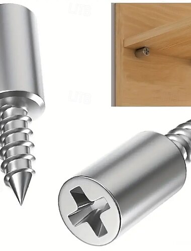  Lot de 20 chevilles de support d'étagère - Vis autotaraudeuses pour armoires de cuisine, bibliothèques, étagères de placard - Accessoires de meubles robustes, réglables et faciles à installer