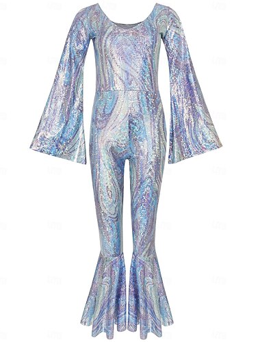  Retro Vintage 1970er Kleid Overall Hippie Disco Pailletten Damen Karnevalskostüm Halloween Karneval Maskerade Veranstaltung / Fest Pride Parade Pride-Monat Erwachsene Kleid Jumpsuit