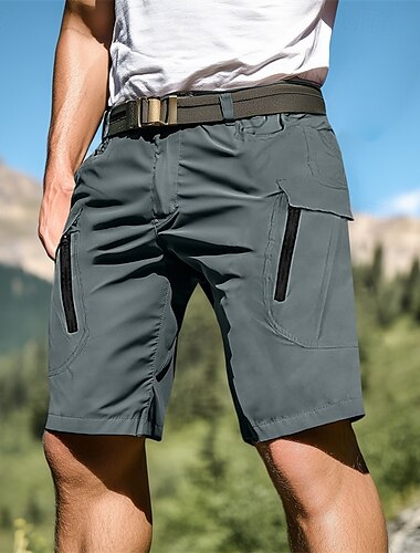 Homme Short tactique Short Cargo Short Shorts de Randonnée Taille elastique Poche zippée Plein Etanche Respirable Extérieur du quotidien Camping et randonnée Sportif Mode Noir Vert