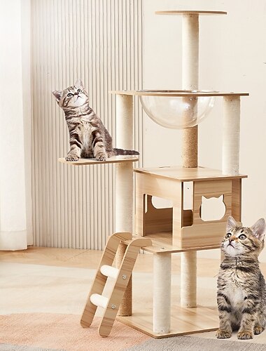 Arbre à chat de 47,24 pouces/maison d'arbre à chat et tours pour grand chat/arbre à chat grimpant avec condo pour chat/griffoir pour arbre à chat/perchoirs/hamac, grand arbre à chat à plusieurs