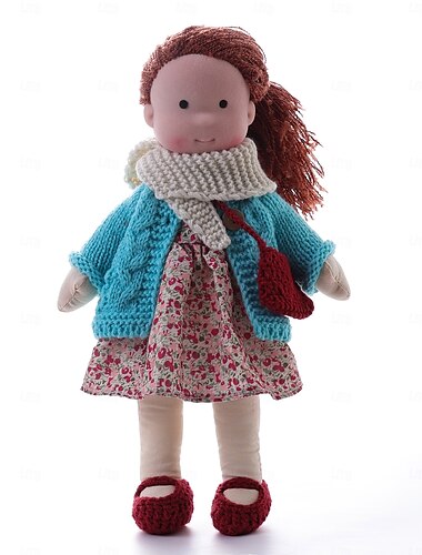  Poupée Waldorf en coton faite à la main, mini poupée habillée, bricolage (ours accessoire non inclus) pour cadeaux de Noël