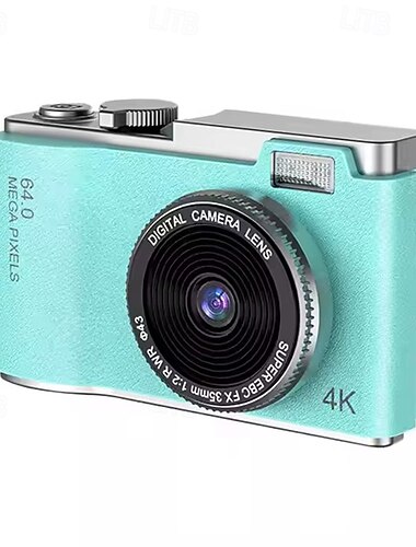  Digitalkamera 64 MP Kompaktkamera Taschenkamera 16-fach Zoom Reisekamera Digicam Retro-Stil Point-and-Shoot