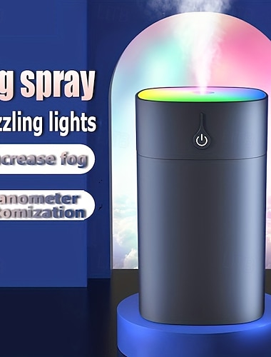  usb luftfuktare stor spray stum sovrum skrivbord kontor sovsal mini luft aromaterapi gravida kvinnor baby färgglad atmosfär lampa 400ml