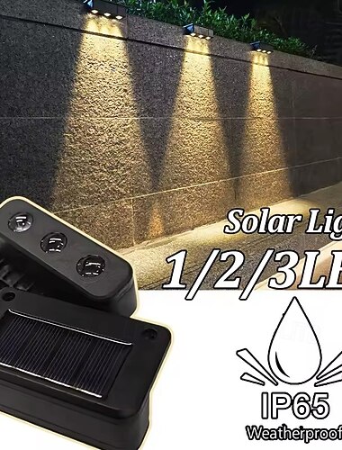  4 stk solar gjerdelys utendørs vegglampe hagegang trappelys gårdsplass terrasse veranda hage dekorasjon