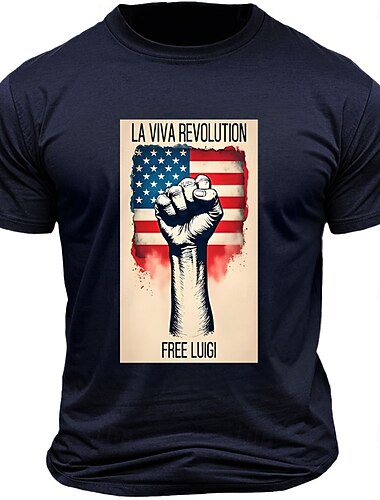 Herre Amerikansk amerikansk flag Trykte bogstaver T-shirt Tee Top 100 % bomuld Kortærmet Grafisk Skjorte Sort Hvid militærgrøn Komfortabel t-shirt Ferierejse Gade Modedesigner tøj