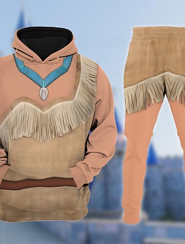  Moana Maui Ținute Hanorac cu Glugă Pantaloni de jogging #D Caracter Buzunar frontal Grafică Pentru Pentru cupluri Bărbați Pentru femei Adulți Carnaval Mascaradă Imprimare 3D Petrecere Casul / Zilnic