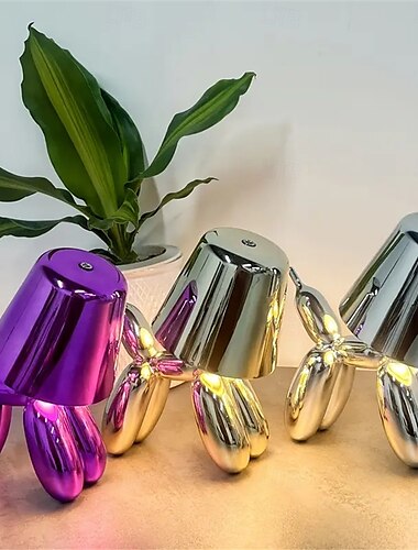  Lámpara de escritorio con forma de perro y máquina de dibujos animados: atenuación táctil &Luz nocturna LED a juego con colores y alimentada por USB para uso en lectura en interiores