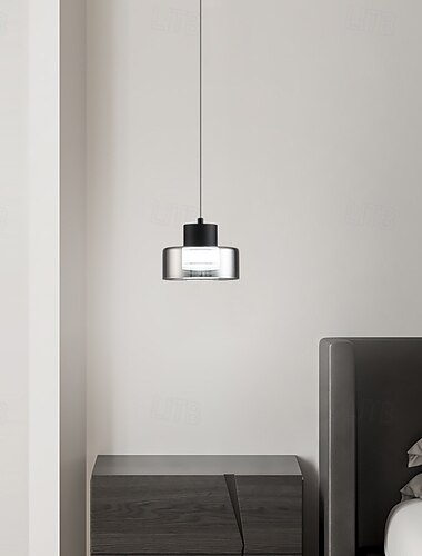  moderne leichte Luxus-Pendelleuchte aus Eisen und Aluminium für Wohnzimmer, Schlafzimmer, Hängelampe, Esszimmer, Kücheninsel, kleine LED-Pendelleuchte mit rauchgrauem Glasschirm, dreifarbige