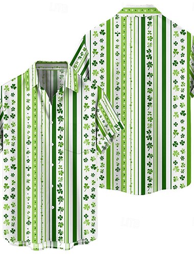  Pyhän Patrickin päivä Shamrock irlantilainen Pusero / hame Cartoon Manga Anime Kuvitettu Käyttötarkoitus Miesten Aikuisten Pyhän Patrickin päivä 3D-tulostus Rento / arki Festivaali