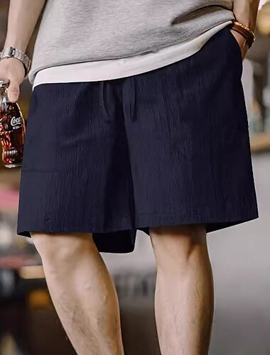  Herren Shorts Kurze Hosen Leinenshorts Kurze Hosen Sommer-Shorts Strandshorts Kurze Hosen Kordelzug Elastische Taille Glatt Komfort Atmungsaktiv Knielänge Heim Täglich Fitnessstudio Brautkleider