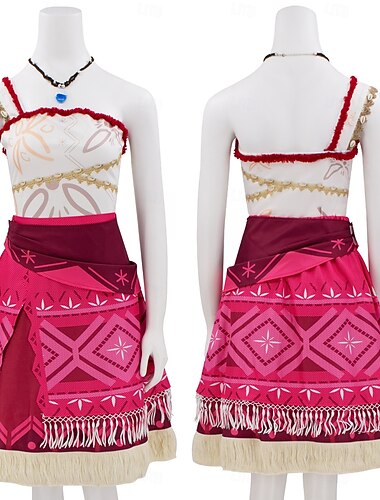 Moana Prinses Moana Jurken Ketting Kostuum Carnavalskostuum Film-tv-themakostuums Film cosplay for Dames Volwassenen Halloween Carnaval Prestatie Feest Strand