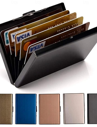  держатель кредитной карты rfid из нержавеющей стали, держатель кредитной карты для визиток для женщин и мужчин
