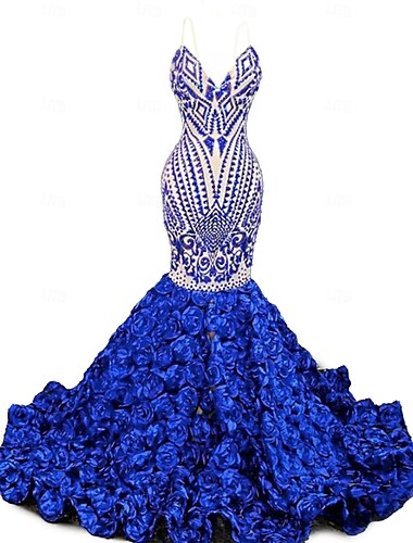  Meerjungfrau/Trompete Abendkleid elegantes Kleid Abend Party Abschlussball Hofschleppe ärmellos V-Ausschnitt Afroamerikaner Pailletten mit Pailletten 2025