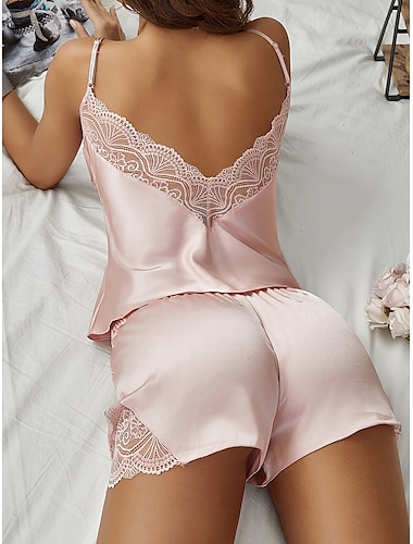  kvinnors alla hjärtans sexiga underkläder spets sexiga kroppar bh mesh nattkläder enfärgad rosa röd blå vår sommar röd hem outfits date night outfit