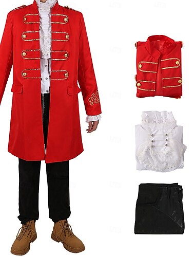  Retro Antiguo Punk y gótico Medieval Abrigo Pantalones Camisas Príncipe Caballero Hombre Real Mascarada Rendimiento Evento / Fiesta Escenario Adulto Chaqueta Camisas Pantalones