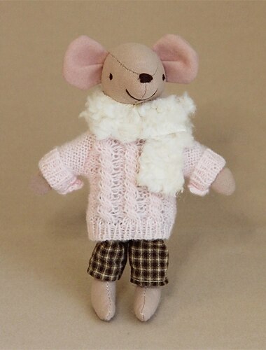  accessoires de poupée waldorf fait à la main doux bébé souris fille accompagner poupées de chiffon cadeau d'anniversaire poupée tricotée jolie fille poupée en peluche jouet en peluche kit de poupée