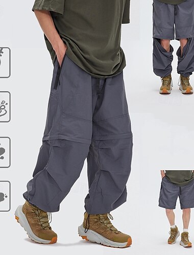  Homens Calça Cargo Calças Convertíveis Calças de Trilha Militar Ao ar livre Normal Prova-de-Água Respirável Secagem Rápida Calças Cinzento Escuro Preto Caça Alpinismo Campismo / Escursão