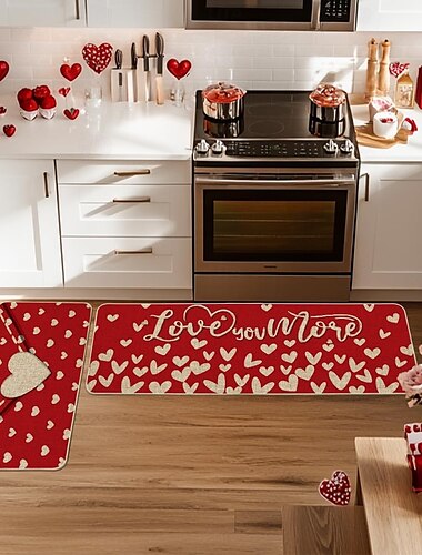  Hochzeitsbereich Teppich Küchenteppich rutschfest ölbeständiger Fußmatte Wohnzimmer Teppich für Innen- und Außenbereich Schlafzimmer Dekor Badezimmermatte Eingangsteppich Türmatte