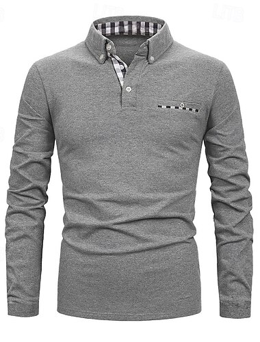  Herren Golfhemd Golf Poloshirts Arbeit Casual Kargen Langarm Basic Modern Farbblock Patchwork Knopf Frühling & Herbst Regular Fit Königliches Blau Blau Dunkelgrau Khaki Hellgrau Hellblau Golfhemd