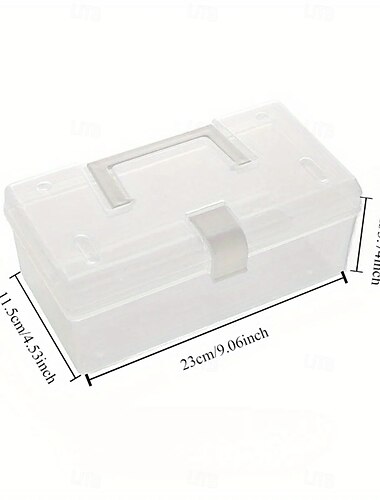  Household Clear Storage Box Desktop Plastic Organizer Box Hand Storage Box Small Box Organizer Box Medicine Box Storage Box Multifunctional Clear Plastic Storage Box for Desktop Car and Toy Organiza