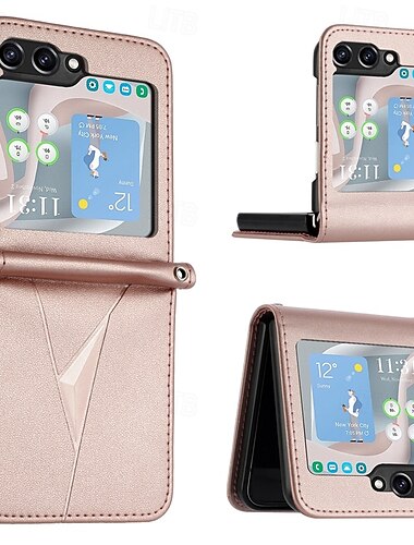  telefon Carcasă Pro Samsung Galaxy Z Flip 6 Z Flip 5 Z Flip 4 Z Flip 3 Zadní kryt Nárazuvzdorné Retro TPU PU kůže