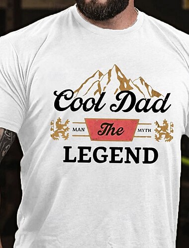  Herre Trykte bogstaver Sjov Far T-shirt Tee Top 100 % bomuld Kortærmet Grafisk Skjorte Sort Hvid militærgrøn Komfortabel t-shirt Ferierejse Gade Modedesigner tøj