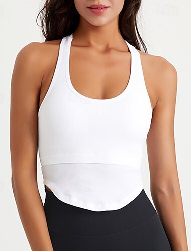  Damen Sport-BH Rundausschnitt Leicht Bequem Atmungsaktiv Sportlich Ärmellos Leichter Halt Sport Einfarbig Sport-BHs Tanktop Für Fitnesstraining Laufen Fitness Schlank Sportkleidung