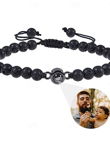  Personligt tiger öga armband anpassad bästa presenten till pappa bröllopsprojektion foto gåva för make pojkvän jul alla hjärtans dag jubileum