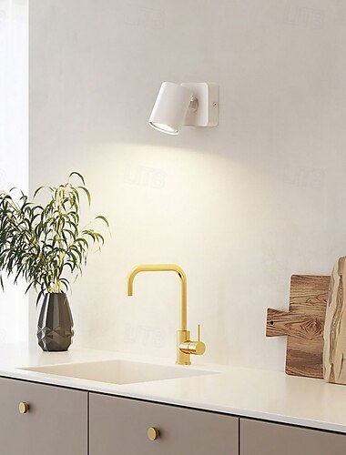  Simplicité cylindre métal 1 lumière applique murale spot lampe murale chevet chambre hôtel créatif simple chambre métal applique murale 85-265v