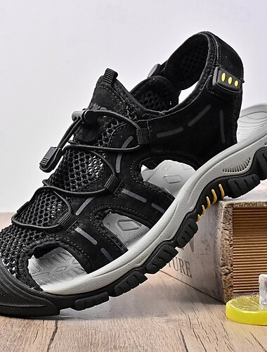  Atmungsaktive Wandersandalen für Herren mit Mesh-Obermaterial und verstellbarem Riemen – leichte Outdoor-Schuhe für Trekking, Camping und Sommerabenteuer
