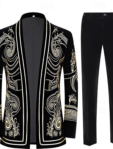  Retro Vintage Roaring 20s 1920s Outfits Suits & Blazers The Great Gatsby Gentleman Men's Masquerade Party Event / Party Bachelorette Party Adults' Coat Pants All Seasons