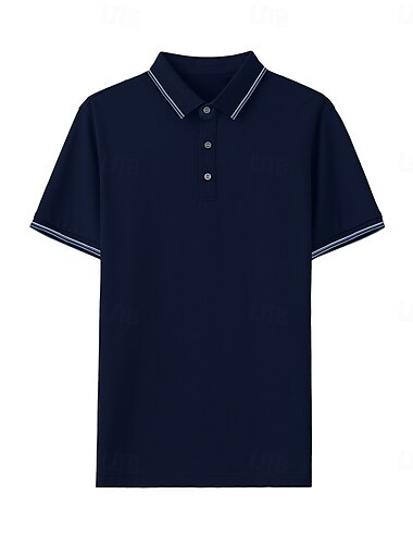  Herren-Poloshirt aus Seide und Baumwolle, Strick, Polopullover, formelle Arbeit, Umlegekragen, kurze Ärmel, einfarbig, gestreift, Knöpfe, Frühling/Herbst, schwarz, weiß, marineblau, blau, braun, beige