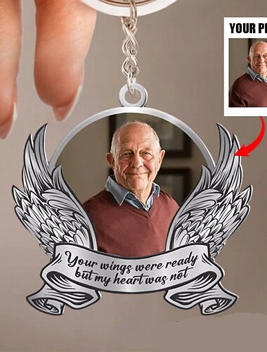  Porte-clé photo mémoire acrylique personnalisé porte-clé de sympathie souvenir pour la perte d'un être cher cadeaux mémoriaux décoration - cadeaux de condoléances