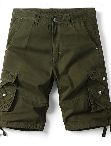  Homens Bermuda Cargo Shorts de caminhada Militar Verão Ao ar livre 10" Ripstop Secagem Rápida Zíper Frontal Bolso multi Calção Calças Na altura do joelho Preto Verde Tropa Algodão Caça Pesca Alpinismo