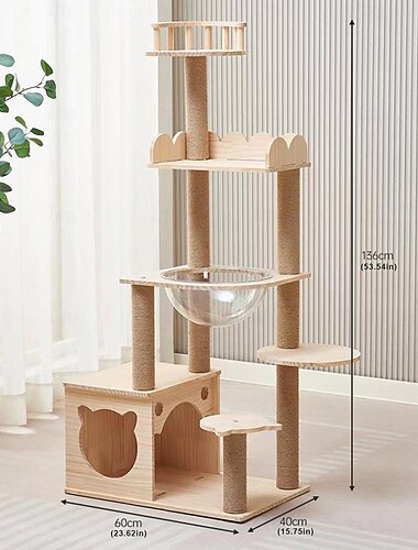  Arbre à chat de 57,87 po / maison d'arbre à chat et tours pour grand chat / arbre à chat grimpant avec condo pour chat / griffoir pour arbre à chat / grand arbre à chat à plusieurs niveaux