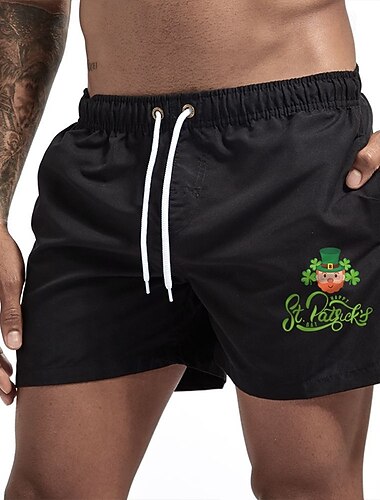  Herr Badshorts Boardshorts Baddräkt Snörning Mesh foder Med fickor Simmning Surfing Strand Vattensport Tryckt Sommar Vår