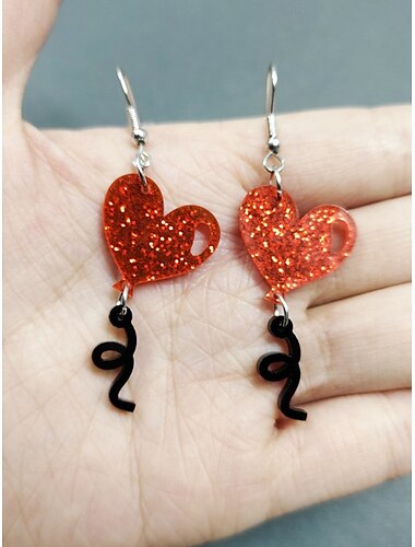  Creolen klassische retro süße Herz Ohrringe Schmuck 1# / 2# / 3# für Valentinstag Straße