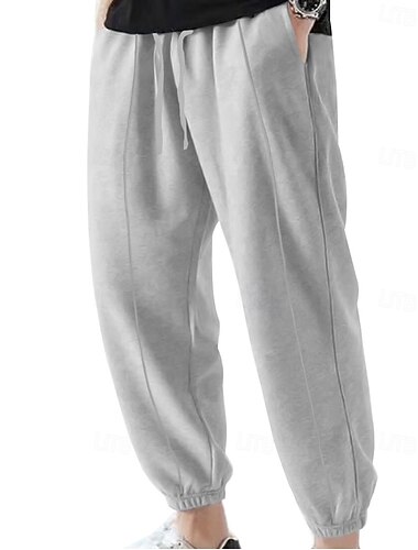  Herren Jogginghose Trainingshose Jogginghose Jogger Hose Hosen Freizeithose Kordelzug Elastische Taille Falten Glatt Komfort Weich In voller Länge Outdoor Täglich Fitnessstudio Sport Modisch Schwarz